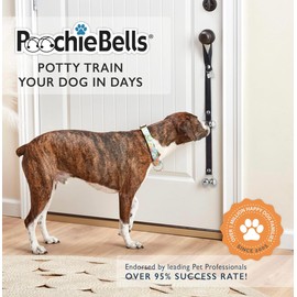 PoochieBells Dog Door Bell for Potty Training – The Original Potty Training Bells for Dogs, USA-Made Doggie Potty Bells, Easy Puppy Training, Loud, Durable Hanging Bells for Door, Solid Pewter Gray