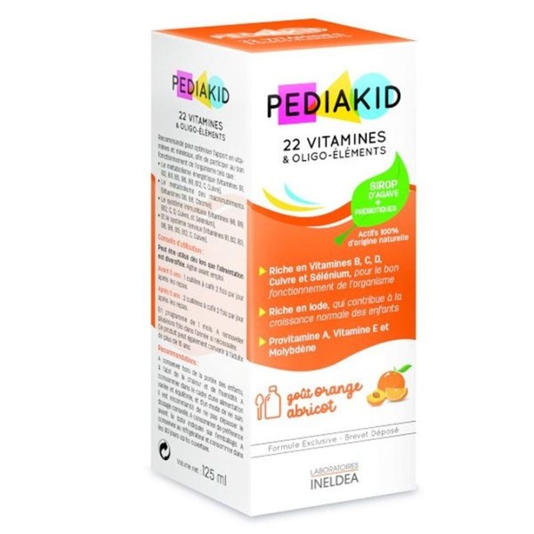 Ineldea Pediakid Sirop 125ml - 22 Vitamines pour Croissance &