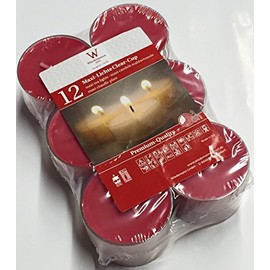 Wiedemann PC Cup Of Maxi Tea Lights, 12 Pieces. 2.1 x 5.6 cm transparent red ruby 093