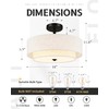 AUTELO Black Semi Flush Mount Ceiling Light, 3-Light 18" Flush