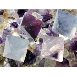 SCIENCE Mini Mineral Specimen Genius Stone "Fluorite Octahedron Fluorite Fluorite Country of Origin: Illinois, USA" with Thumbnail Box (Approx. 1.6 inches (4 cm) square) Illinois, USA