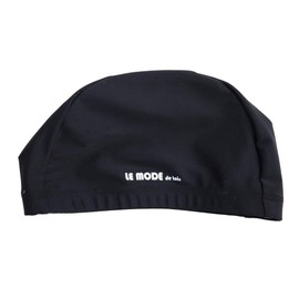 LE MODE de toi Swim Cap, Swimming Cap, Swimming Hat, Swimming Cap, Swimming Cap, Loose Size, Men's, Women's, Unisex, School, School Cap, bousiSA5-ro (Black, L)