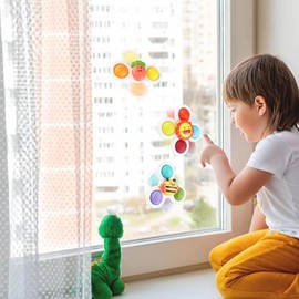 Juguetes Giratorios, 3 Piezas De Juguetes Sensoriales con Ventosas, Juguetes De Baño para Jugar, Aliviar El Estrés, Etc., Los Mejores Regalos para Niños Y Niñas.