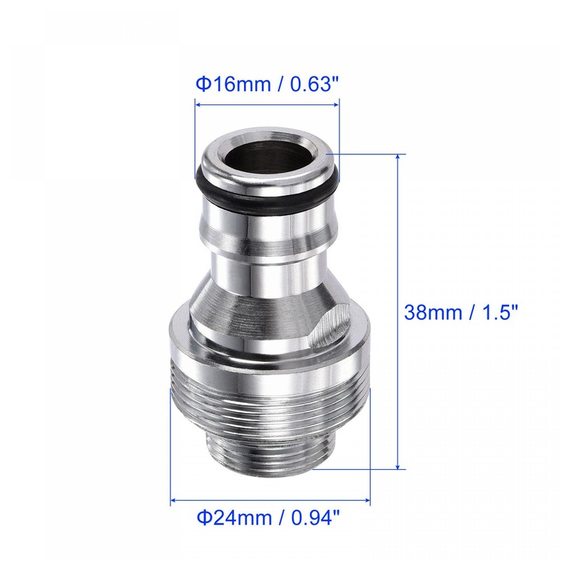 sourcing map Quick Release Garden Hose Nickel-Plated Outdoor Connector M16
