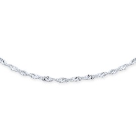 Singapore Chain Twisted Curb Anklet Ankle Bracelet For Women Teens .925 Sterling Silver 10 Inch Made In India