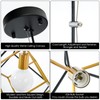 SHANSRUI Modern Geometric Chandelier, 1-Light Metal Pendant Light Fixture Black