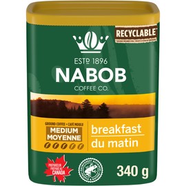 Nabob Medium Roast Breakfast Blend Ground Coffee, 340g Canister