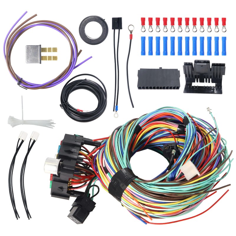 u.s.eliteautoparts 21 Circuit Wiring Harness For Chevy Ford Hotrods Universal