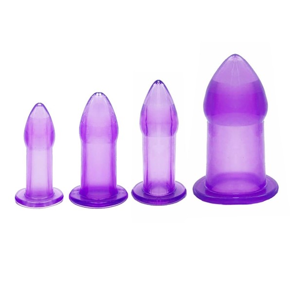Hollow Anal Plug Set - 4 Sizes, Flexible TPE Material,