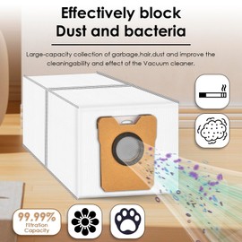 (6 Pack) Omni C20 Replacement Dust Bags Compatible With Eufy Robot Vacuum Omni C20 Robot Vacuum Self-Empty Station, Filter Bags, Disposable Replacement Parts Vacuum Bag Accessories, 6 Pieces