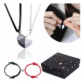 CONEJO MODA Corazón Magnético Amor Ajustable Pulseras Pareja Imán Collar