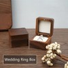 Wedding Ring Box - Wooden Retro Engagement Ring Holder Mini