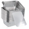 50pcs Foil Trays with Lid, 20.5x11x5.5cm Aluminium Foil Pan Disposable