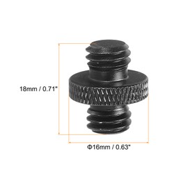 PATIKIL Microphone Stand Adapter, 3/8 Male to 3/8 Male Thread Tripod Screw Adapter Double Sided Camera Screw for Microphone Tripod Stand, Black, 2 Pcs