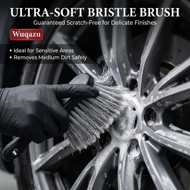 Wuqazu 8PCS All-in-One Wheel & Tire Cleaning Kit - 360°