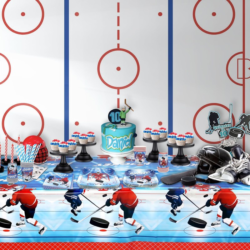 Obussgar Hockey Party Decoration - Hockey Birthday Party Tableware Supplies