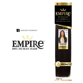 Sensationnel Empire yaki weave hair - Empire straight human hair yaki texture hair for weaving and sew in styles - Empire yaki 1 pack (14 inch, M44)