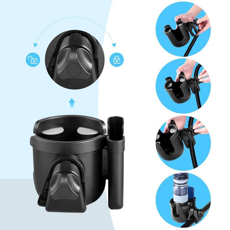 Wheelchair Cup Holder with Phone Holder 2 in 1 Walker
