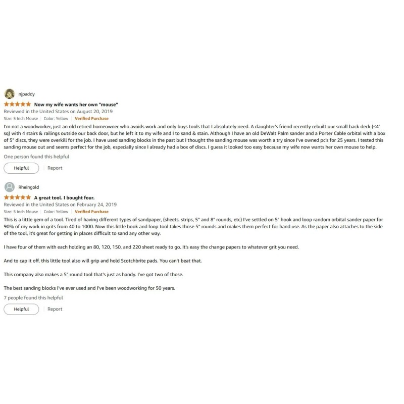 Kiolux 5 Inch Mouse Polyurethane Hand Sander - Hook And