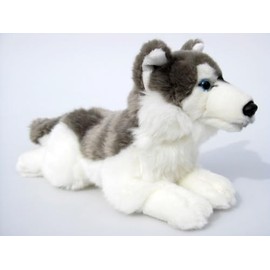 Plush Toy Dog Husky – Lying Down – 30 cm – Lifelike Stuffed Toy Cuddly Toy Plush Dog Fabric Dog