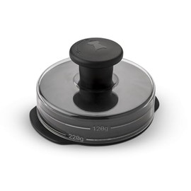 Weber Hamburger Press, for Even Burger Patties, for Preparing 200 & 120 g Patties, Removable Handle for Easy Storage, Dishwasher Safe - Black (6400)