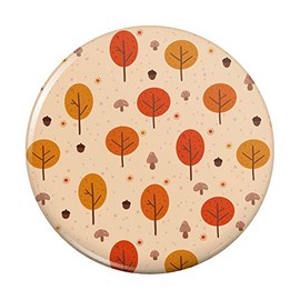 Autumn Fall Trees Pattern Pinback Button Pin