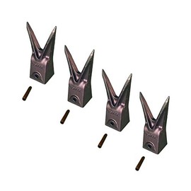 4 - Hensley Style Twin Tiger Rock Bucket Teeth w/Roll Pins - X156WTL, P156