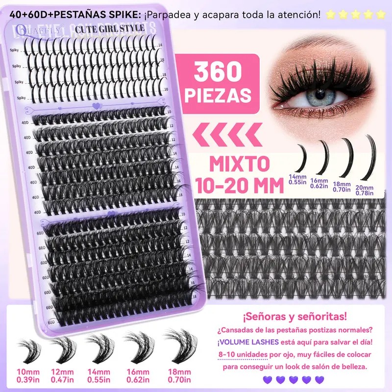 Kit De Extensiones De Pestañas De Alta Capacidad,1274 Pcs