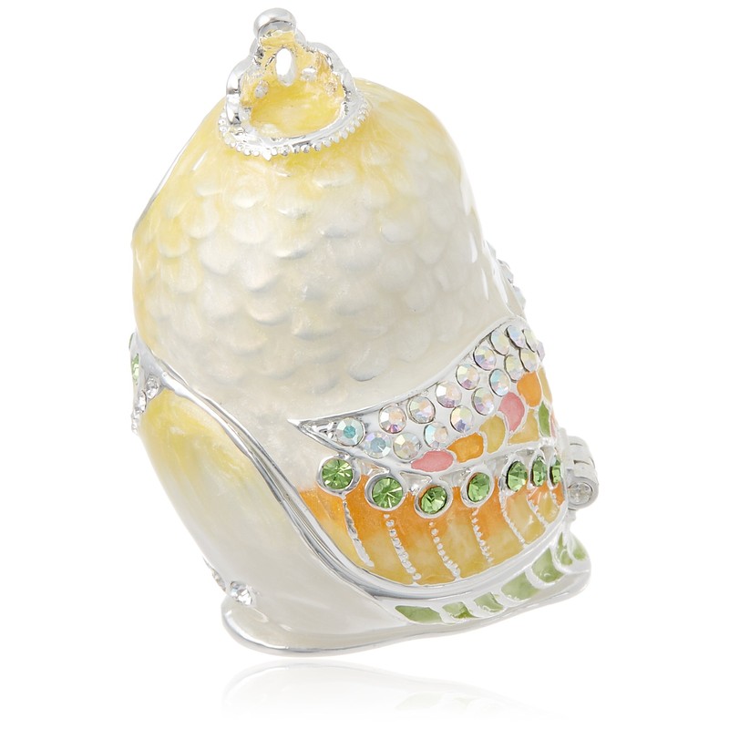 PIEARTH EX575-4 Jewelry Box, Tiara Owl (Citron Yellow), Crystal Resin