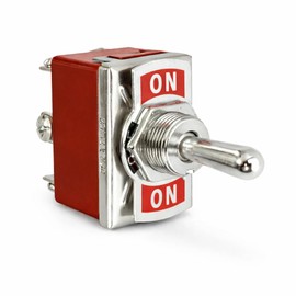MGI SpeedWare One-Side Momentary Metal Toggle Switch | 20 Amp at 12VDC 125VAC | (ON)/Off/ON, 1-Pack