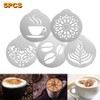 5pcs Stainless Steel Coffee Stencils Coffee Decorating Stencils Barista Cappuccino