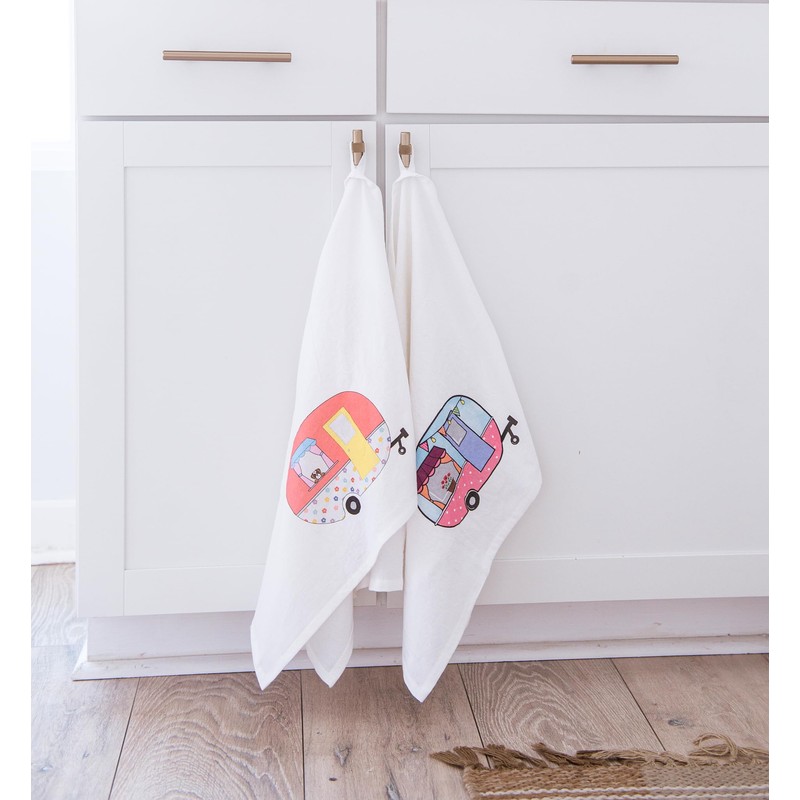 LL Decor RV Kitchen Towels Set of 2 with Hanging