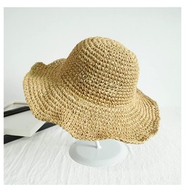 N/A/A Foldable Straw Hat for Women Summer Sun Visor Holiday Cool Hat Beach Hat Tide Summer Hats1, khaki