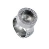 Quiges Silver Stainless Steel Interchangeable Ring with Zirconia 12 mm