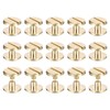 sourcing map 20Pack Brass Chicago Screws, 4x12mm Flat Head Screw