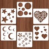6PCS 6 Styles Moon and Star Stencils, Reusable Acrylic Templates,