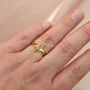 LUTAKU Stainless Steel Deer Antler Finger Rings for Women Girls
