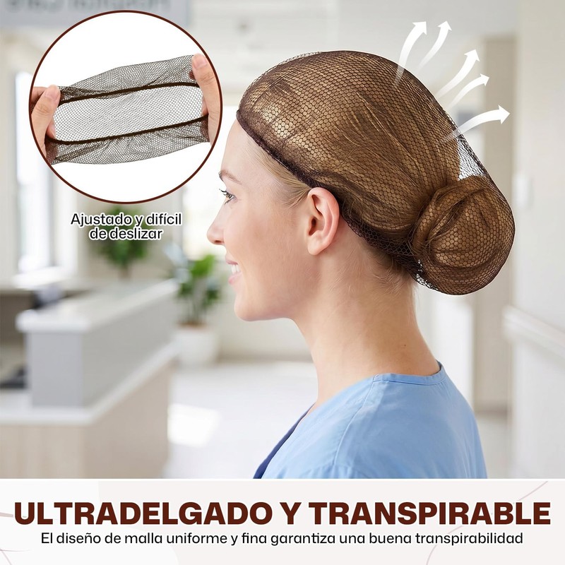150pzs Red para Cabello, Red de Pelo Tejida,Gorros Malla cofias