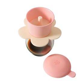 PHINƠI – Vietnamese Coffee Dripper – MIX COLORS – Pour Over Coffee Maker with Flower Design – Reusable Coffee Filter for Sustainable Brewing (Pink + Ivory)
