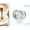Dummy Round Crystal Door Knobs Satin Nickel Round Rosette