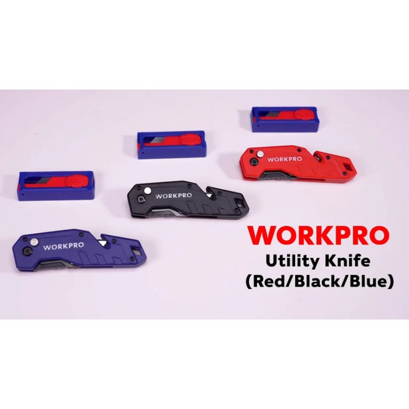WORKPRO Heavy Duty Folding Utility Knife Pocket Box Cutter Quick