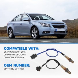 2 PCS 234-4528 & 234-4529 Oxygen O2 Sensor Upstream & Downstream Fits for Chevy Cruze 1.4L 2011-2015, Chevy Sonic 1.4L 2012-2016, Chevy Trax 1.4L 2013-2014, Buick Encore 1.4L 2013-2021