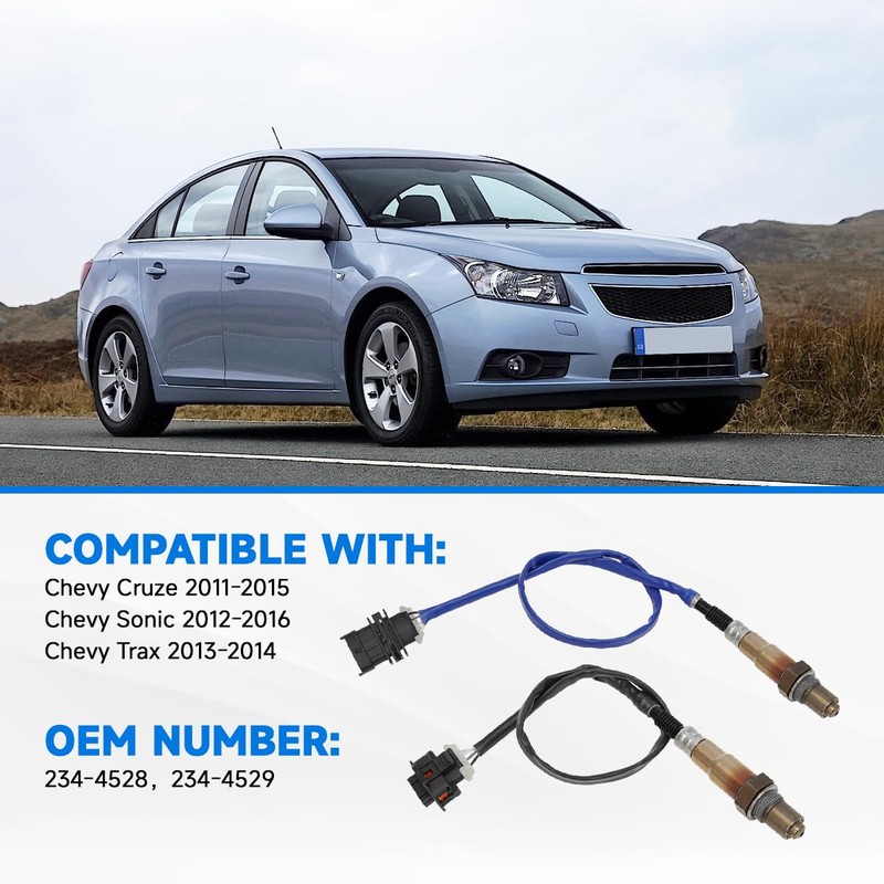 2 PCS 234-4528 & 234-4529 Oxygen O2 Sensor Upstream &