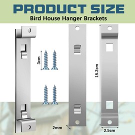 Blulu 2 Sets Bird House Hanger Bracket Stable Rust Proof Galvanized Steel Mounting Bracket for Securing Bird Houses Nesting Boxes Feeders, Quickly Remove for Cleaning (Silver)