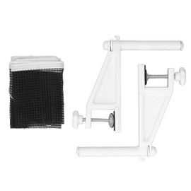 Table Tennis Net and Post Set Folding Adjustable Easy Setup Portable Table Tennis Mesh Net with Screw On Clamp for Indoor Outdoor