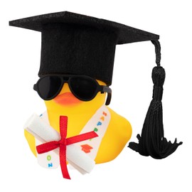 wonuu Rubber Duck Car Decoration Graduation Gift, Graduation Sash Certificate for Associate, Bachelor, Graduates, Master, Doctor(Black)