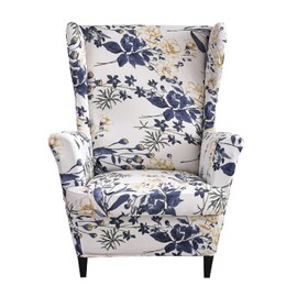 KRFOONN Wingback Chair Covers Slipcovers 2 Piece Stretch Wing Chair Covers Spandex Slipcovers Wingback Sofa Covers Armchair Covers Non-Slip Furniture Protector for Living Room Wingback Chairs, A2