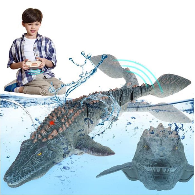 2.4g Wireless Charging Remote Control Simulation Dinosaur Squirting Shark Swinging