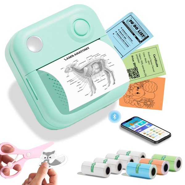 DOLEWA LX-D3 Mini Printer, Bluetooth Pocket Printer, Portable Thermal Printer