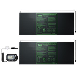 iPower Durable Seedling Heat Mat Warm 48" x 20" - 2 Pack Hydroponic Heating Pad Waterproof and A Digital Thermometer for Seed Starting Greenhouse and Germination